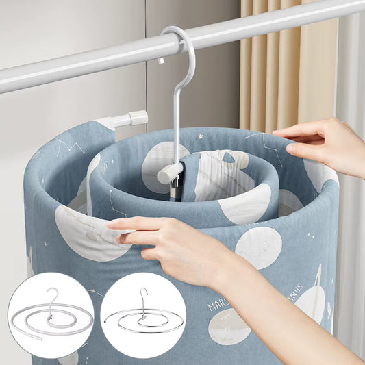 Spirals Drying Rack Space Saving Bed Sheet Hanger for Household Dorm round Multi-Functional Balcony Rotating Spirals Drying Rack