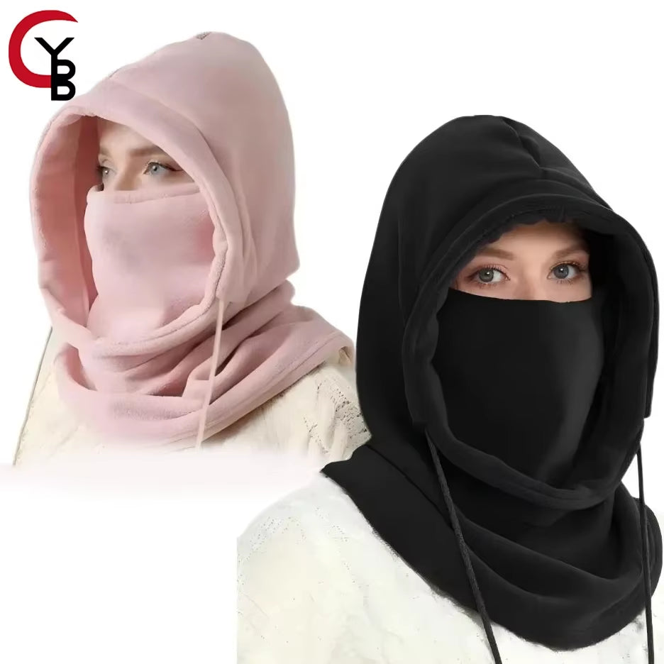 YANBIGUO Knit Flee Windproof Balaclava,Warm Outdoor Cycling Mask,Neck Protection,Cold Insulation,Integrated Face Protection Hat